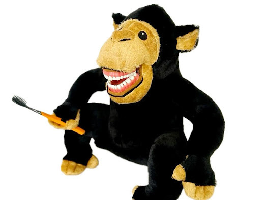 Demopuppe Affe (50cm schwarz) mit Gebiss