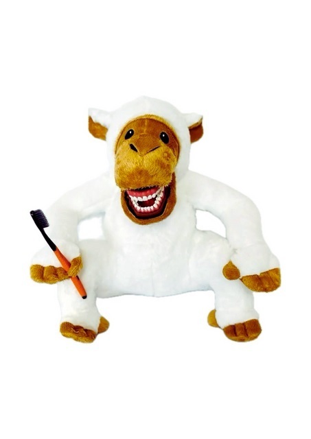 Demopuppe Affe (50cm weiss) mit Gebiss