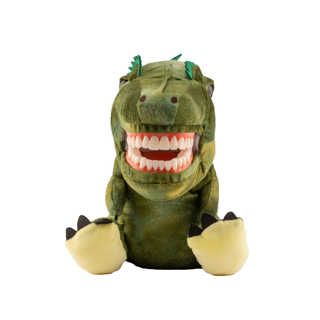 Dino hand puppet medium (25cm) incl. giant toothbrush - Image 2
