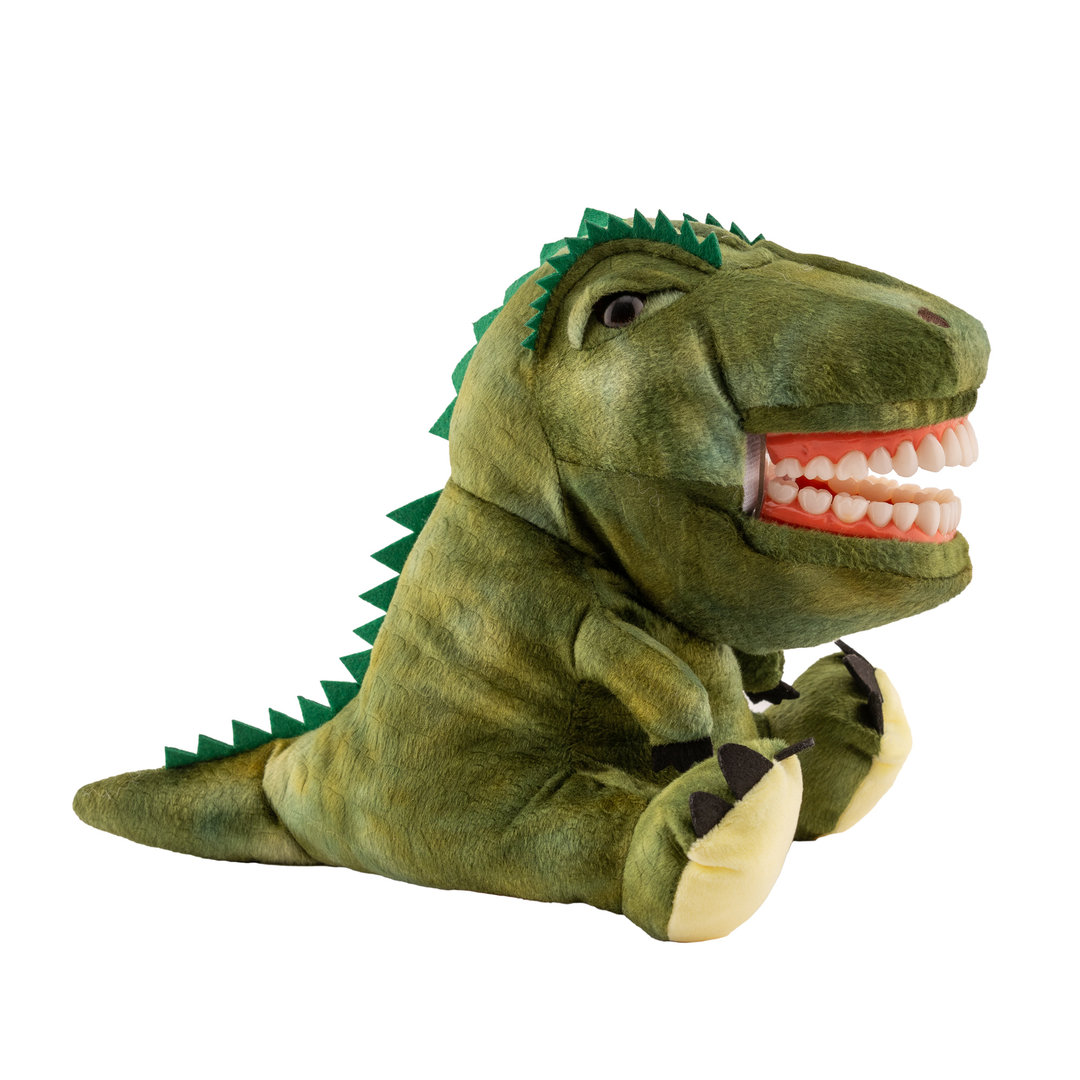 Dino hand puppet medium (25cm) incl. giant toothbrush - Image 3