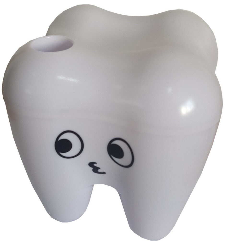 Tooth container white filled