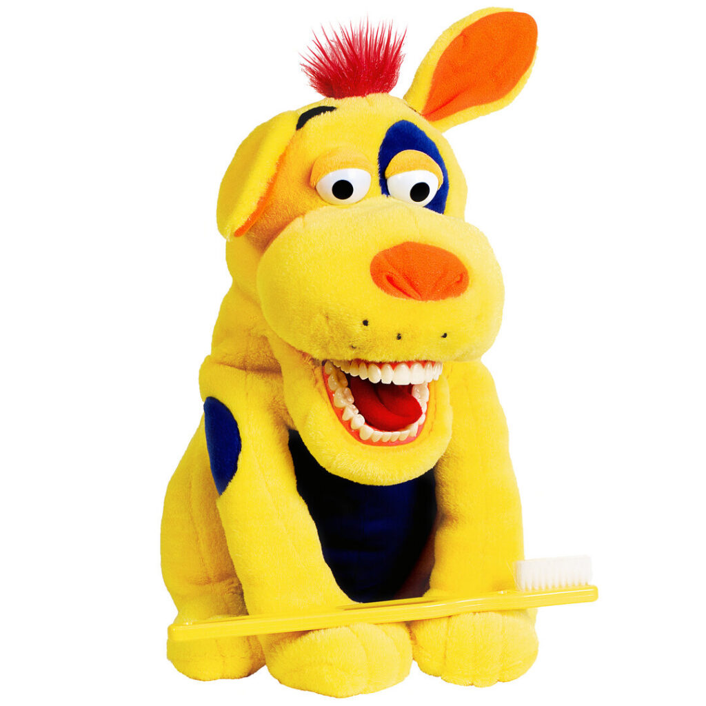 Handpuppe Hund Pluto (50cm) mit Riesenzahnbürste