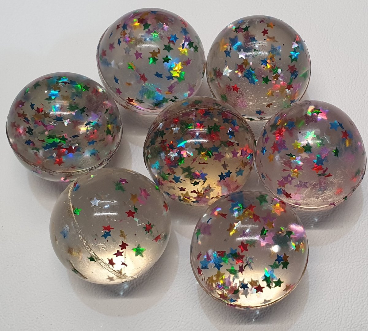 Springbälle Glitzersterne (33mm), 50 Stück – Bild 2