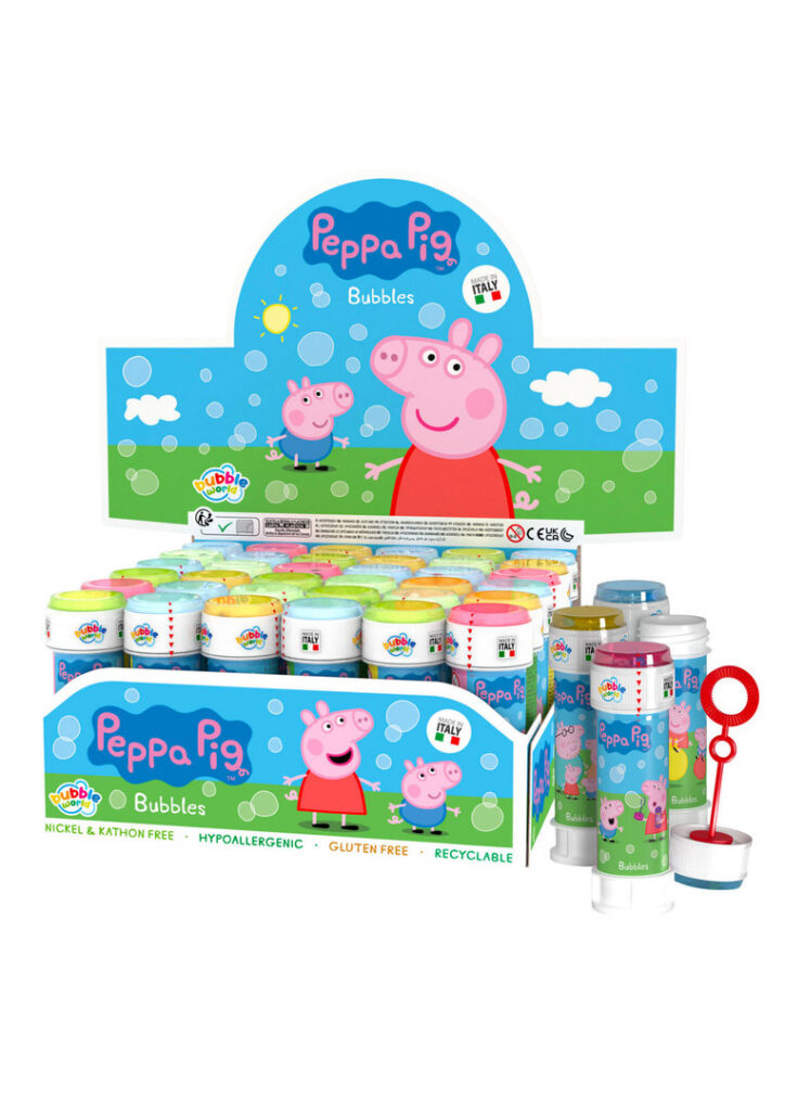 Seifenblasen Peppa Pig mit Geduldspiel 60ml, 24 Stück