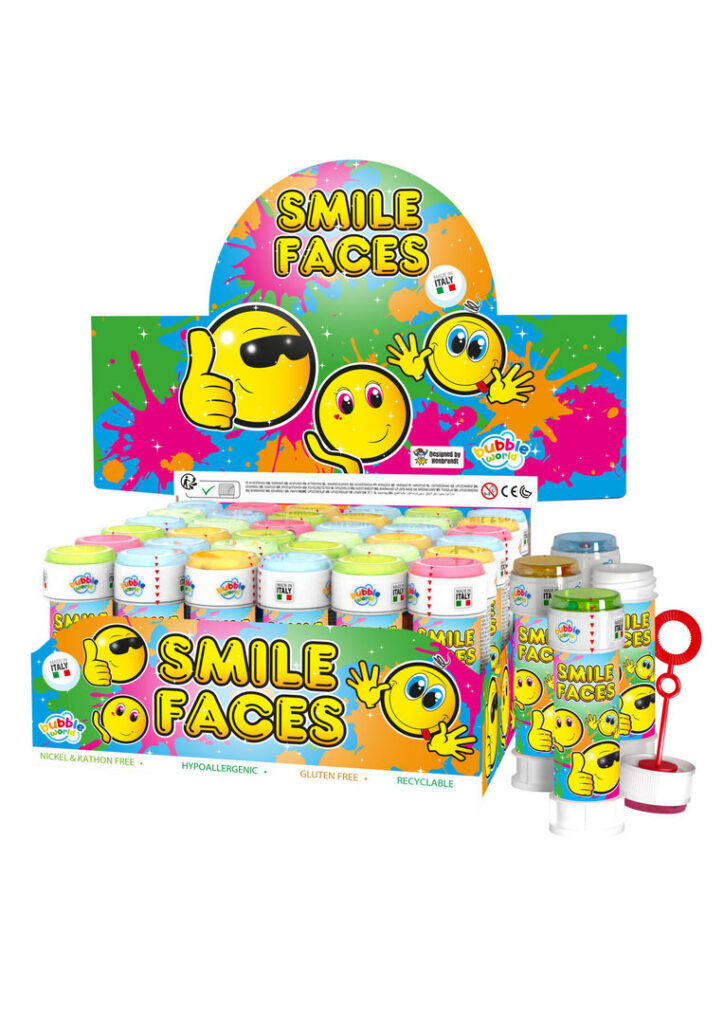 Seifenblasen Smile mit Geduldspiel 60ml, 36 Stück