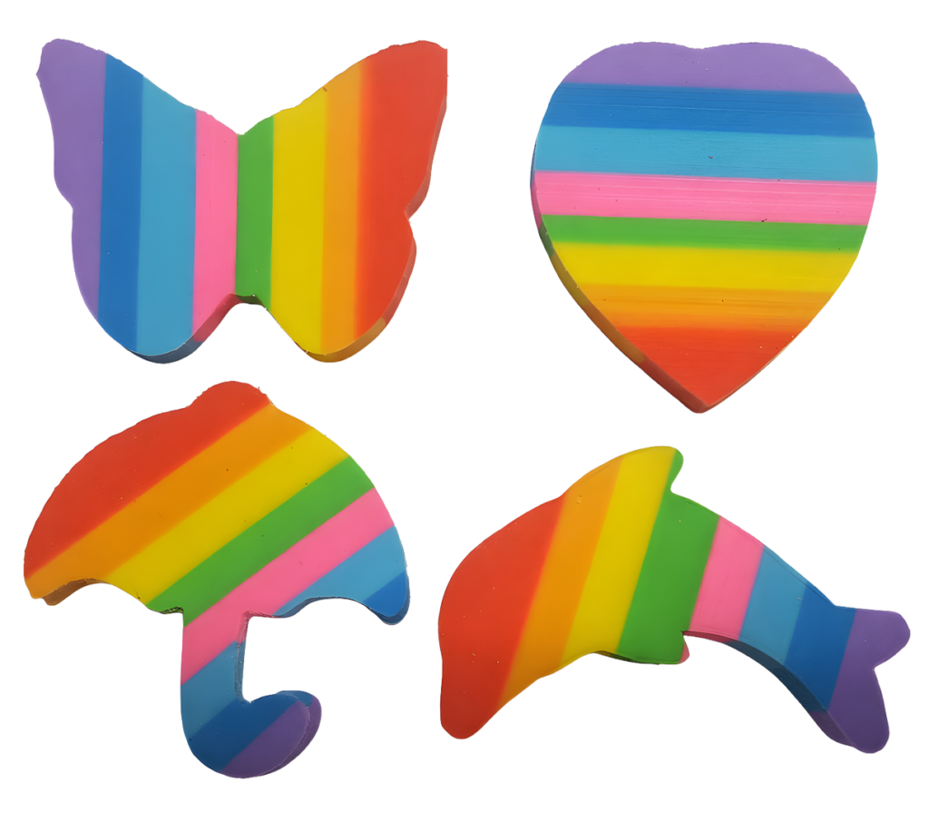 Radierer Regenbogen, 48 Stück