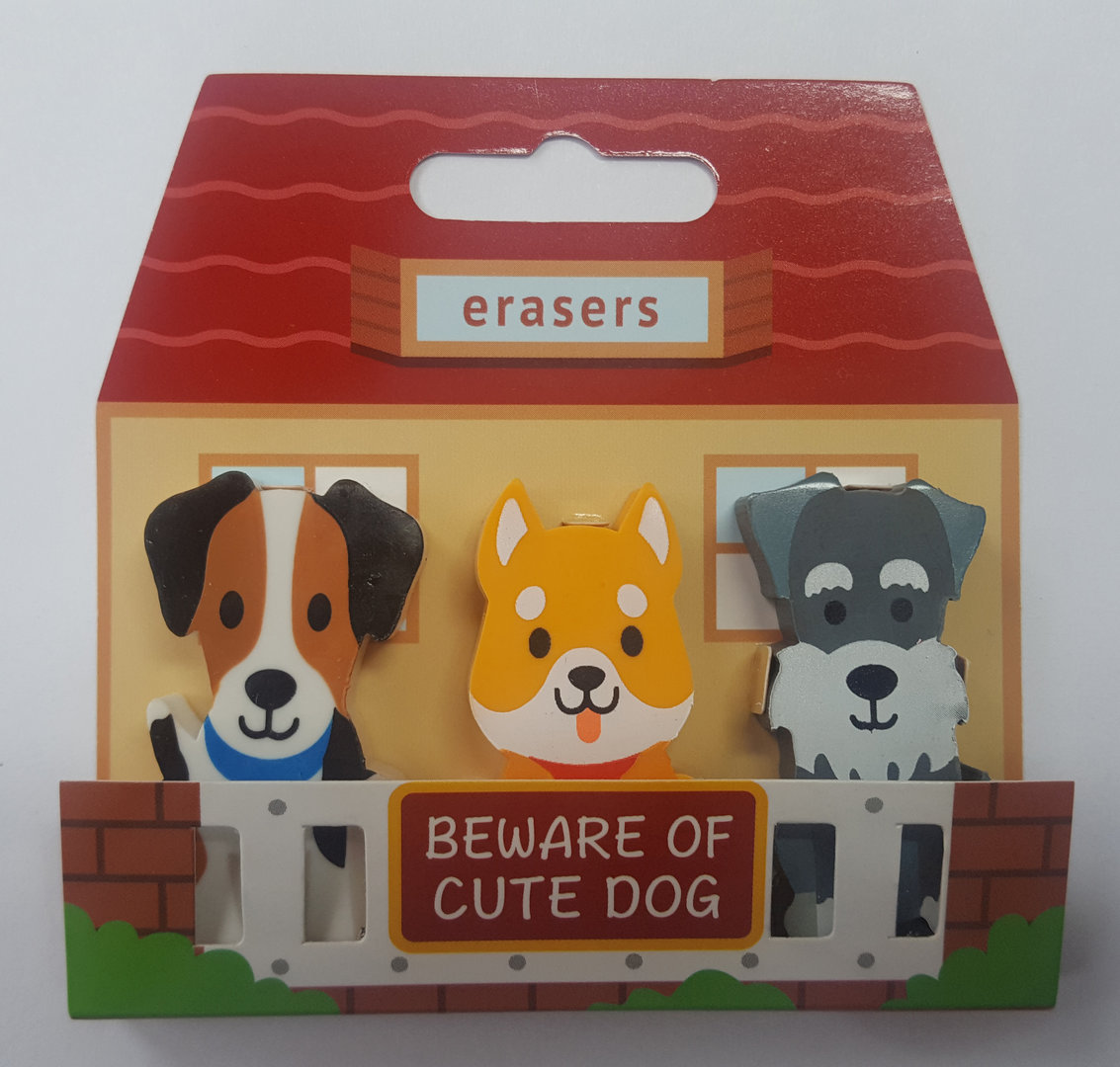 Radierer Hund 3er Set, 72 Stück – Bild 2
