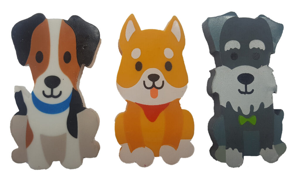 Radierer Hund 3er Set, 72 Stück