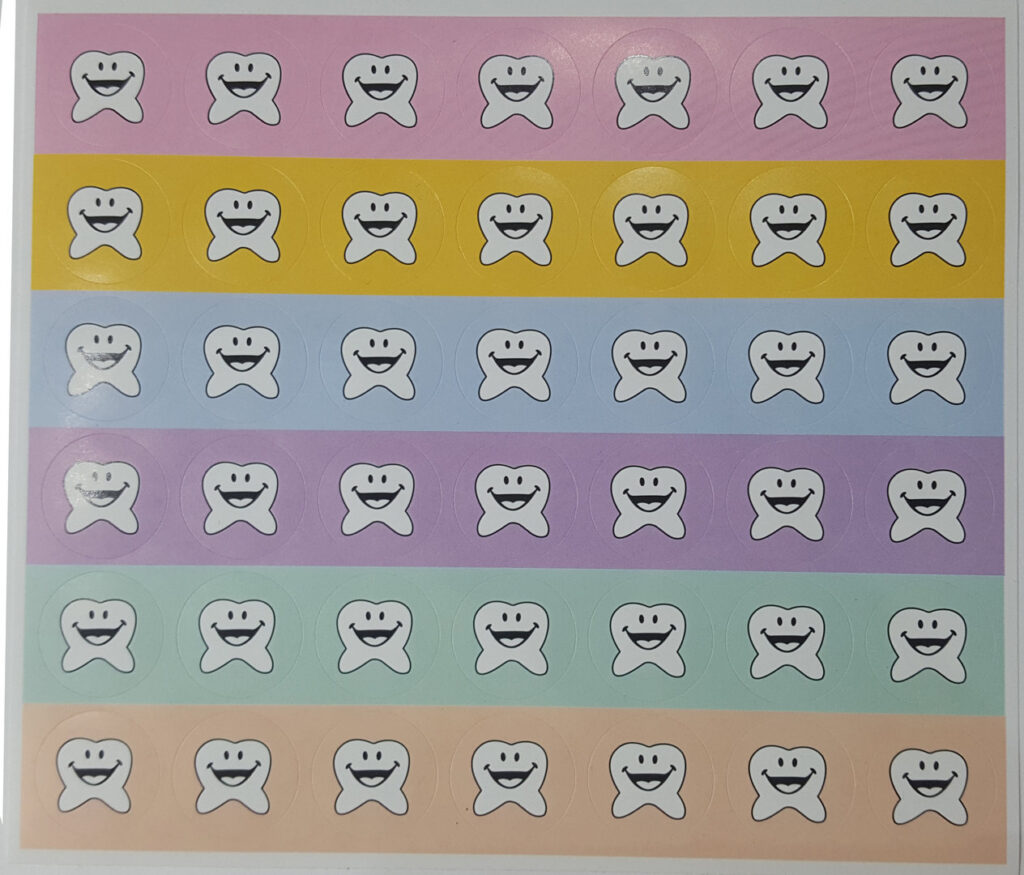Sticker Zahn klein, 210 Stück